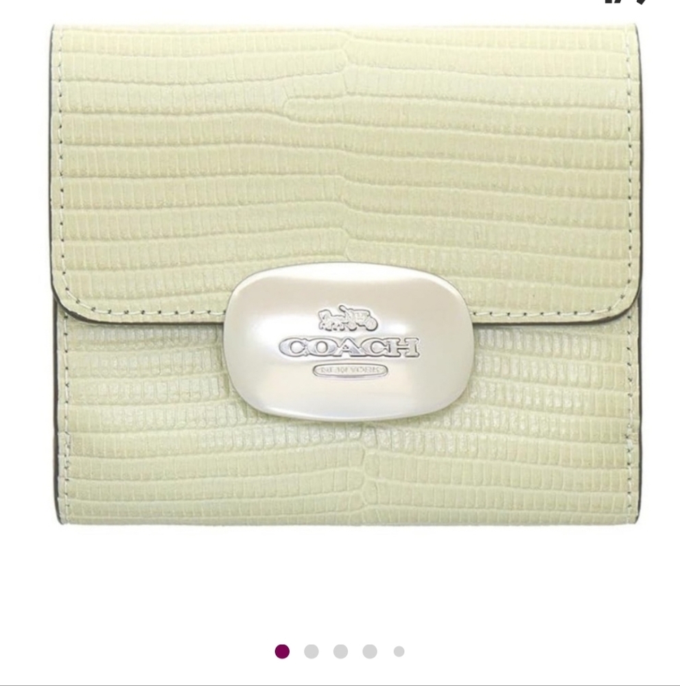 COACH- Eliza Wallet in Light Green Lizard Wallet NWT